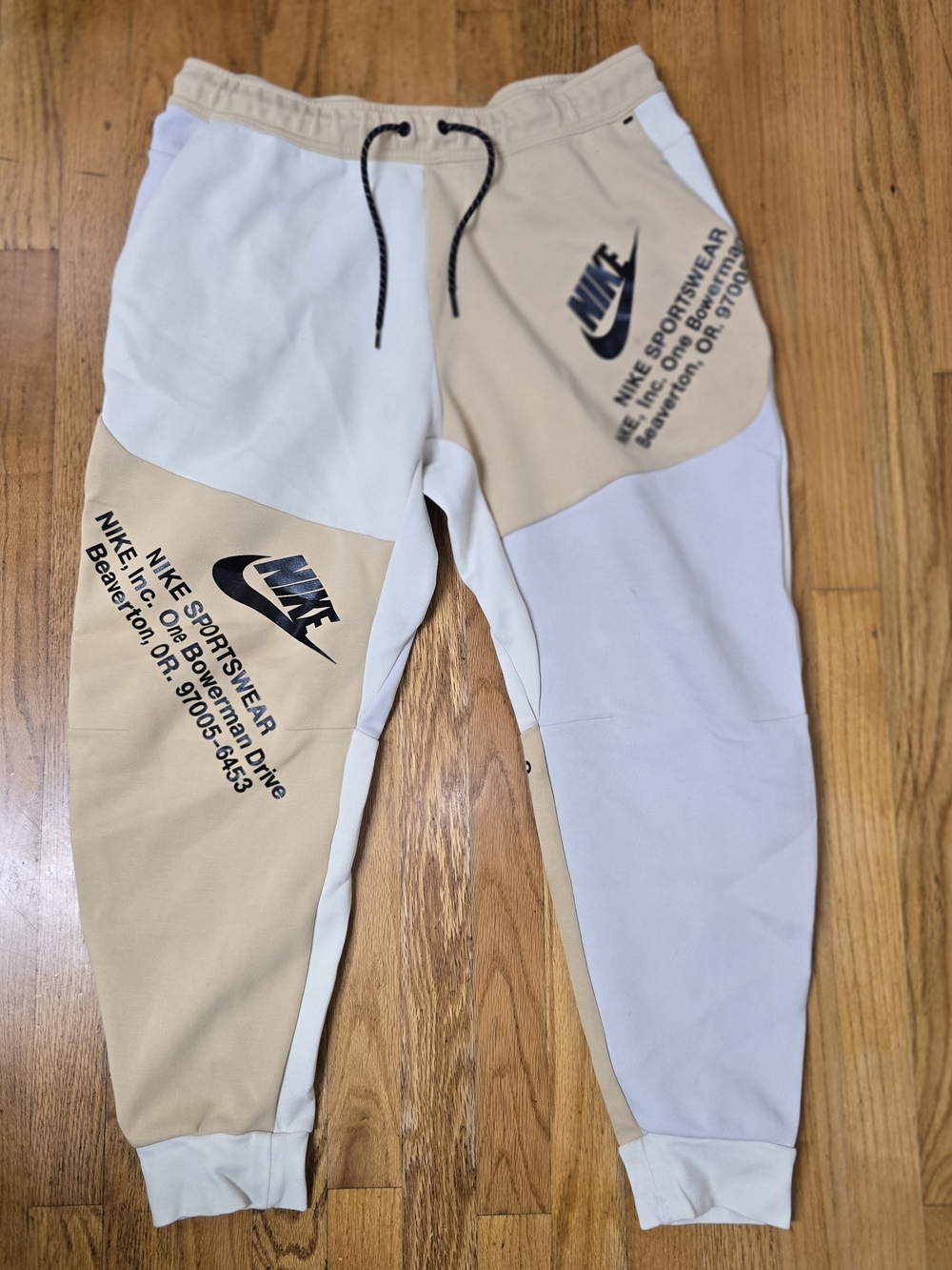 Nike Kids' Two-Tone Beige & White Jogger Pants